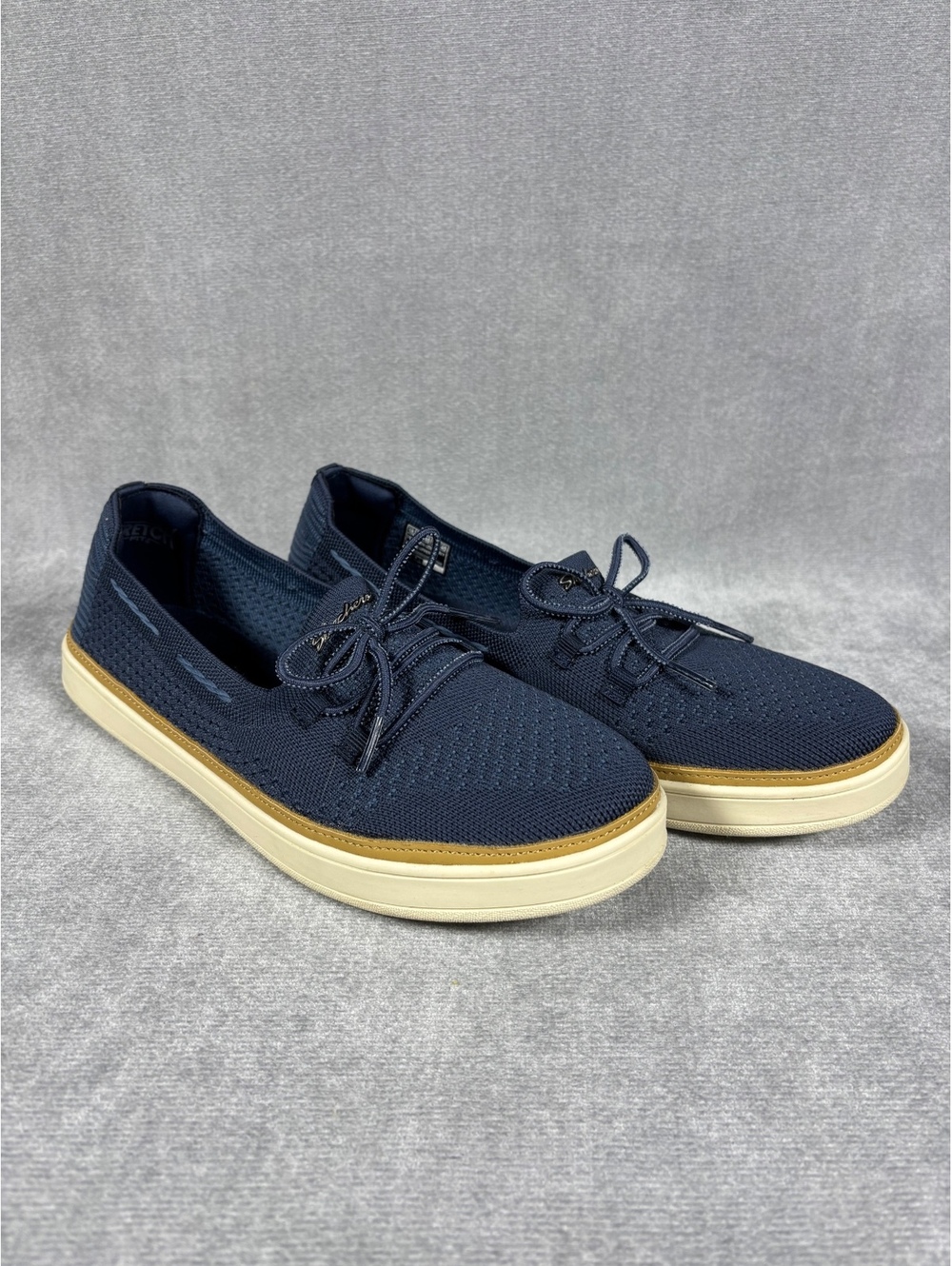 Skechers Coastal Drive Women Navy Blue Knit Slip On Comfort Shoes Size 10